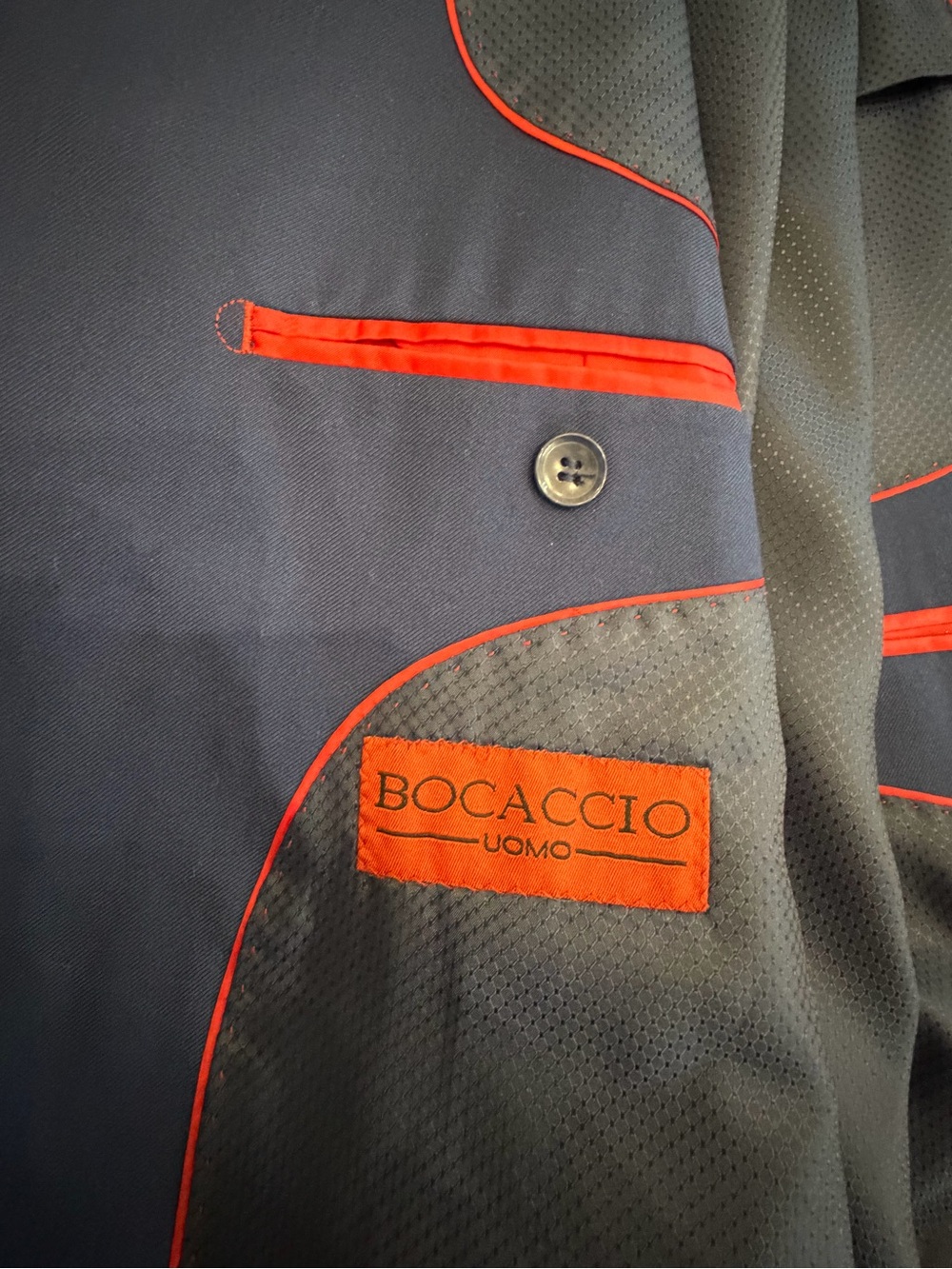 Men's Boccaccio Uomo Navy Blue Blazer - Size 46L - Picture 2 of 5